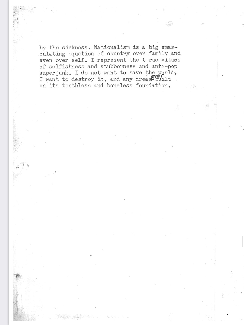 an image of typewritten text